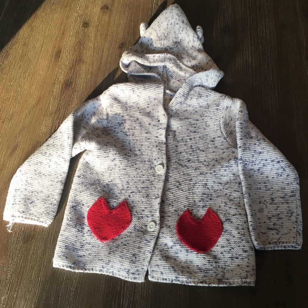 Gap toddler girl button front hooded sweater